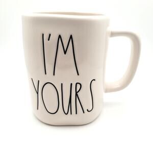 Valentines Day Rae Dunn I'M YOURS by Magenta White Coffee Tea Mug Black Letter